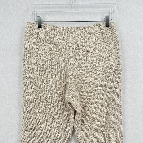 ALICE + OLIVIA Pants Womens 4 Cream Black Textured Tweed Knit Slim Trouser NWT - Picture 4 of 8